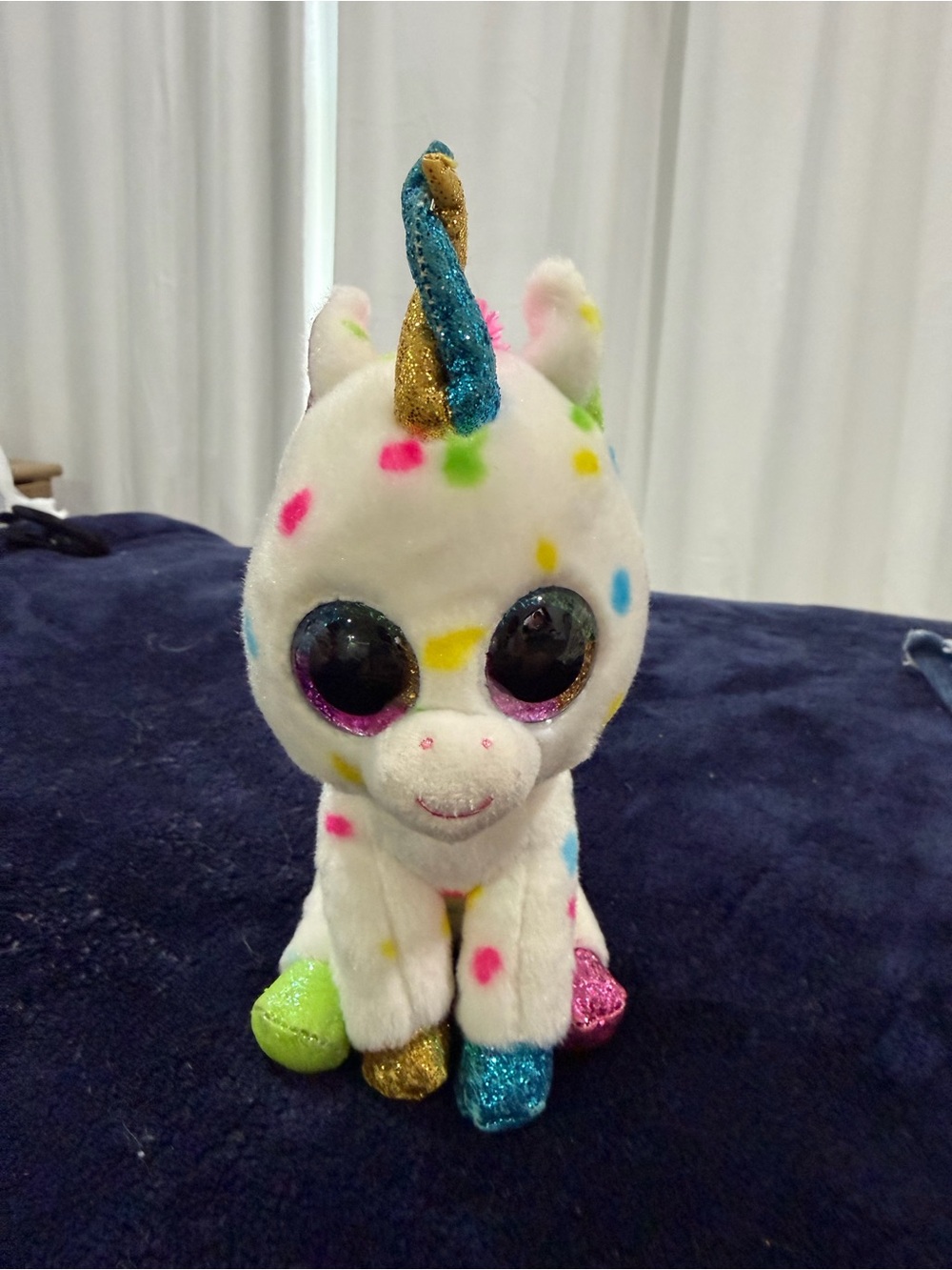TY Sparkly Multicolor Plush Unicorn with Big Eyes Harmonie